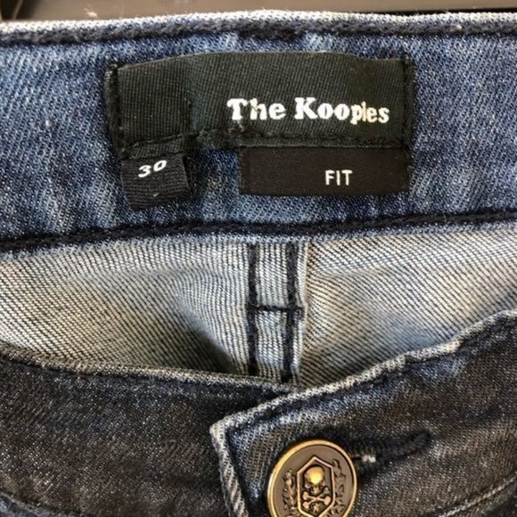 The Kooples Skull Hardware Two Tone Slim Straight Jeans - Picture 10 of 11